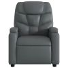 Electric Stand up Massage Recliner Chair Gray Faux Leather