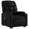 Electric Stand up Massage Recliner Chair Black Faux Leather