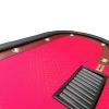 INO Design 96" 9 Players Luna Red Felt Casino Game Texas Hold'em Poker Table with Drop Box Half-Moon Wooden Legs