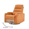 Swivel Rocking Recliner Sofa Chair With USB Charge Port & Cup Holder For Living Room, Bedroom,light orange