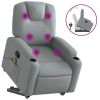 Stand up Massage Recliner Chair Light Gray Fabric