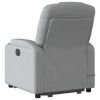 Stand up Massage Recliner Chair Light Gray Fabric