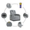 Stand up Massage Recliner Chair Light Gray Fabric