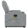 Stand up Massage Recliner Chair Light Gray Fabric