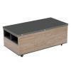 Modern Lift Top Coffee Table Multi Functional Table with 3 Drawers in Walnut & Black