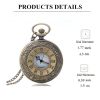 Bronze Roman Scale Display Design Quartz Pocket Watch Vintage Masculino Relogio Pendant Necklace Chain Leisure Men's Gift Clock