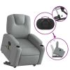 Stand up Massage Recliner Chair Light Gray Fabric