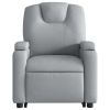 Stand up Massage Recliner Chair Light Gray Fabric