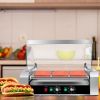 Stainless Steel Commercial 11 Roller Grill and 30 Hot Dog Cooker Machine