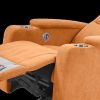 Swivel Rocking Recliner Sofa Chair With USB Charge Port & Cup Holder For Living Room, Bedroom,light orange