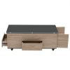 Modern Lift Top Coffee Table Multi Functional Table with 3 Drawers in Walnut & Black