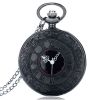 New Black Pocketwatch Vintage CharmUnisex Fashion Roman Number Quartz Steampunk Pocket Watch Women Man Necklace Pendant with Chain