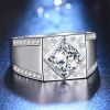 Plated  gold silver color  zircon diamond gemstones rings for men bague jewelry wedding band fashion gift accessory