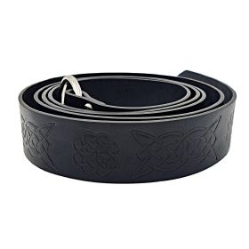 1pc Hot Sale Medieval Celtic Embossed Belt Vintage Knight Ring Belt Stage Props Vintage Wear Belt (Color: Black)