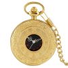 Vintage Charm Black Unisex Fashion Roman Number Quartz Steampunk Pocket Watch Women Man Necklace Pendant with Chain Gifts P427