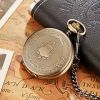 Antique Steampunk Vintage Roman Numerals Quartz Pocket Watch Multicolor Case Necklace Pendant Clock Chain Men's Women 2020