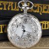 Steampunk Copper Vintage Hollow Gear Hollow Quartz Pocket Watch Necklace Pendant Clock Chain Men Women