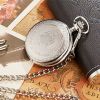 Antique Steampunk Vintage Roman Numerals Quartz Pocket Watch Multicolor Case Necklace Pendant Clock Chain Men's Women 2020