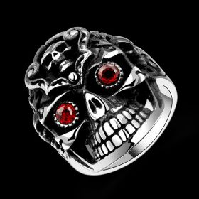 Gothic Retro Plated  Silver Snake Skeleton Dragon Rings Women Men Fashion Jewelry Punk Rock Gifts Creative Design Wedding Party Ring (size: 8)