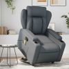 Stand up Massage Recliner Chair Gray Faux Leather