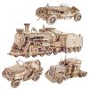 3D Wooden Puzzle Toy Assembly Locomotive Model Building