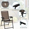 Garden Furniture Outdoor Patio Bistro 3 Pieces Set of Round Table and Folding Chairs