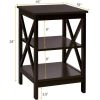 3-Tier X-Design Nightstands with Storage Shelves for Living Room Bedroom