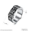 titanium steel mystery text men's ring vintage punk party gift jewelry size 8-12