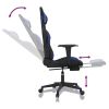 Massage Gaming Chair with Footrest Black&Blue Faux Leather