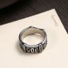 titanium steel mystery text men's ring vintage punk party gift jewelry size 8-12