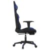 Massage Gaming Chair with Footrest Black&Blue Faux Leather