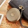 Antique Steampunk Vintage Roman Numerals Quartz Pocket Watch Multicolor Case Necklace Pendant Clock Chain Men's Women 2020