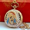 New Bronze Vintage Retro Wall Watch Indian Pattern Pocket Watch Necklace Pendant Men Women Watches Quartz Watches Relogio