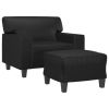 Sofa Chair with Footstool Black 23.6" Faux Leather