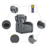 Stand up Massage Recliner Chair Gray Faux Leather