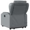 Stand up Massage Recliner Chair Gray Faux Leather