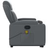 Stand up Massage Recliner Chair Gray Faux Leather