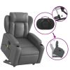 Stand up Massage Recliner Chair Gray Faux Leather