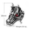 Dragon Dead Mens Red Stone Ring