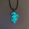 Vintage Punk Luminous Glowing In The Dark Moonstone Dragon Pendant Necklace Charm Men Boy Beach Party Jewelry Gift Wholesale