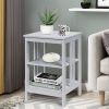 3-Tier X-Design Nightstands with Storage Shelves for Living Room Bedroom