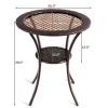 Outdoor Patio Rattan Bar Table Square Glass Top Table