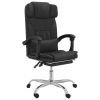 Massage Reclining Office Chair Black Faux Leather