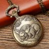 Rabbit Animal Roman Numerals Quartz Pocket Watch Easter Souvenir Hollow Case Steampunk Vintage Pendant Necklace Gifts Clock